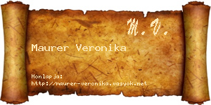 Maurer Veronika névjegykártya